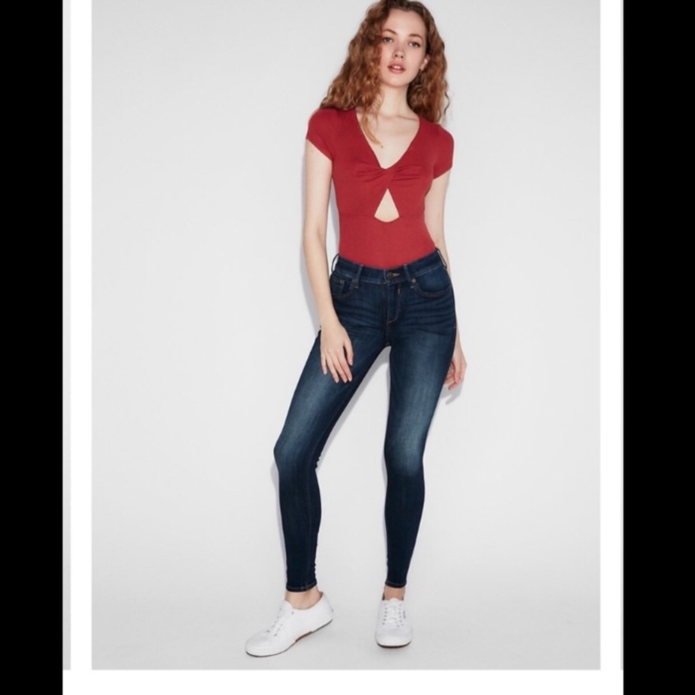 Express Dark Wash Stretch Denim Jean Leggings